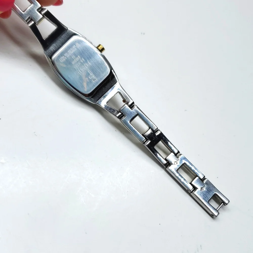 Vintage Fossil F² Watch ES9382 Gold Silver Band Watch